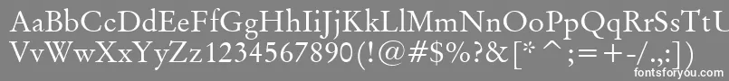 フォントBaramond – 灰色の背景に白い文字