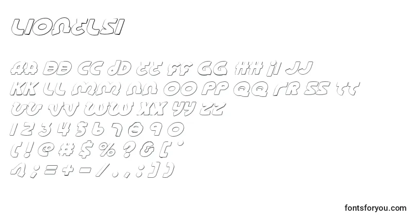 A fonte Lionelsi – alfabeto, números, caracteres especiais