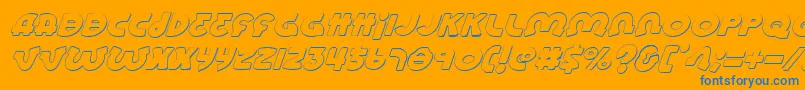 Lionelsi-Schriftart – Blaue Schriften auf orangefarbenem Hintergrund