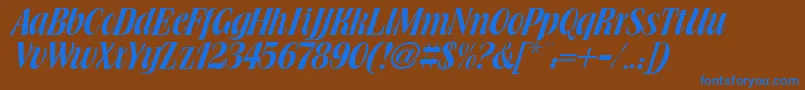 Brochure Font – Blue Fonts on Brown Background