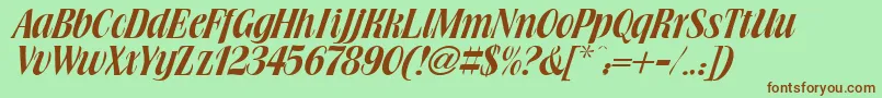 Brochure Font – Brown Fonts on Green Background