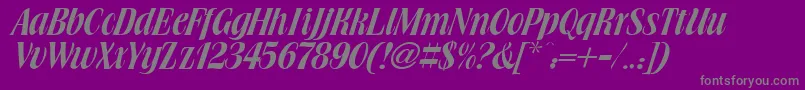 Brochure-Schriftart – Graue Schriften auf violettem Hintergrund