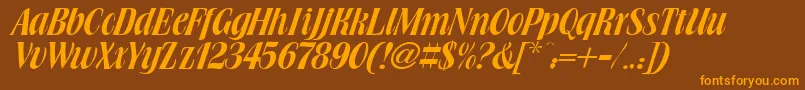 Brochure Font – Orange Fonts on Brown Background