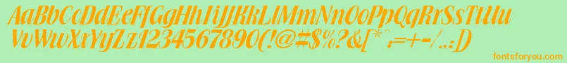 Brochure Font – Orange Fonts on Green Background