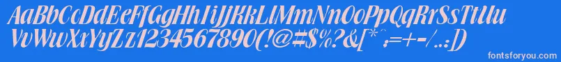 Brochure Font – Pink Fonts on Blue Background