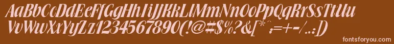Brochure Font – Pink Fonts on Brown Background