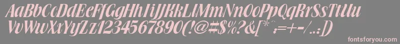 Brochure Font – Pink Fonts on Gray Background