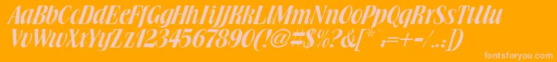 Brochure Font – Pink Fonts on Orange Background