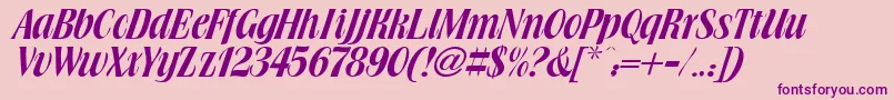 Brochure Font – Purple Fonts on Pink Background