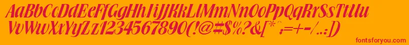 Brochure Font – Red Fonts on Orange Background