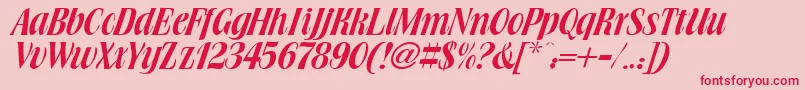 Brochure Font – Red Fonts on Pink Background