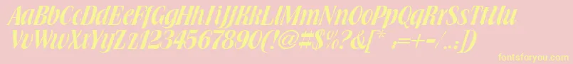 Brochure Font – Yellow Fonts on Pink Background
