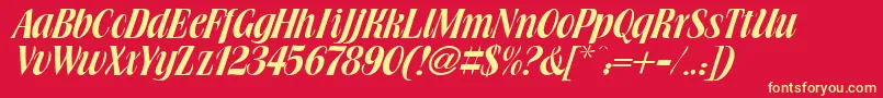 Brochure Font – Yellow Fonts on Red Background