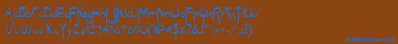 Vireofont Font – Blue Fonts on Brown Background