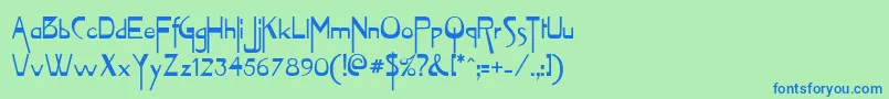 Vireofont Font – Blue Fonts on Green Background