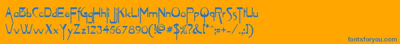 Vireofont Font – Blue Fonts on Orange Background