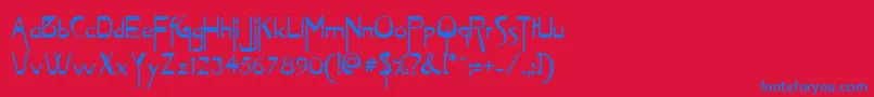 Vireofont Font – Blue Fonts on Red Background