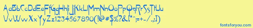 Vireofont Font – Blue Fonts on Yellow Background