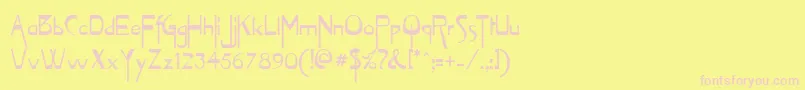 Vireofont Font – Pink Fonts on Yellow Background