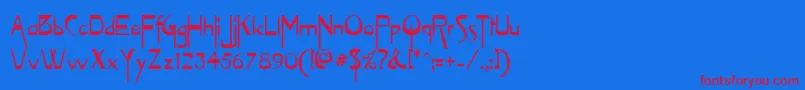 Vireofont Font – Red Fonts on Blue Background