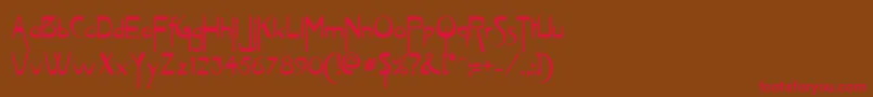 Vireofont Font – Red Fonts on Brown Background