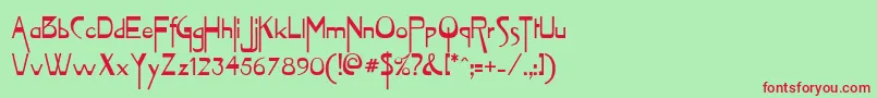 Vireofont Font – Red Fonts on Green Background