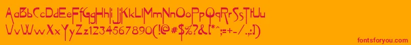 Vireofont Font – Red Fonts on Orange Background