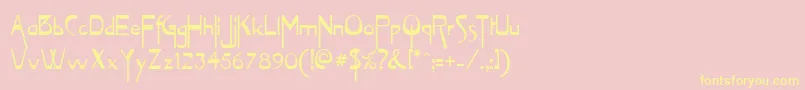 Vireofont Font – Yellow Fonts on Pink Background