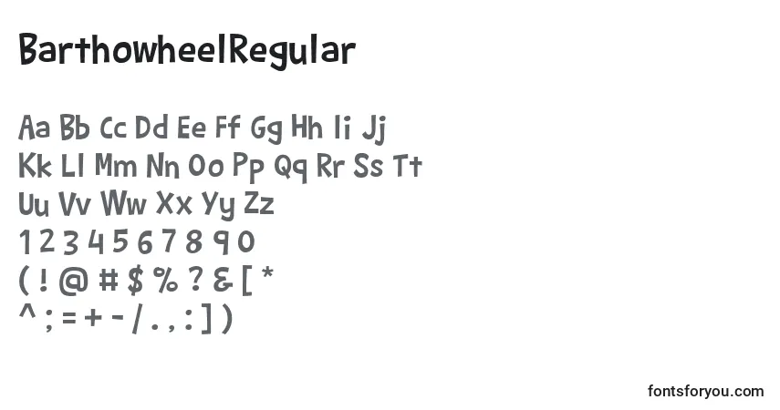 Schriftart BarthowheelRegular – Alphabet, Zahlen, spezielle Symbole