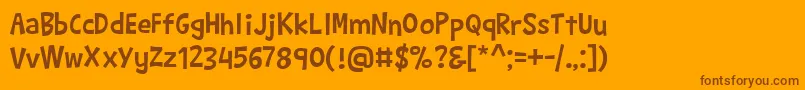Шрифт BarthowheelRegular – коричневые шрифты на оранжевом фоне
