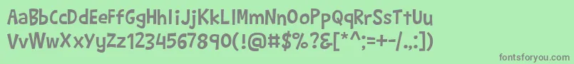 BarthowheelRegular Font – Gray Fonts on Green Background