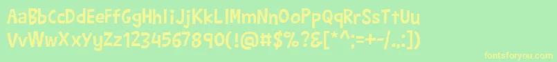 BarthowheelRegular Font – Yellow Fonts on Green Background