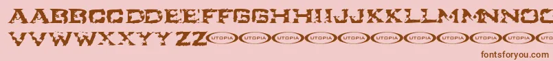 TurbulenceR.I.PIkarus Font – Brown Fonts on Pink Background