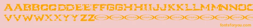 TurbulenceR.I.PIkarus Font – Orange Fonts on Pink Background