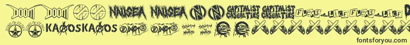 フォントPunkrawk.Fontvir.Us – 黒い文字の黄色い背景