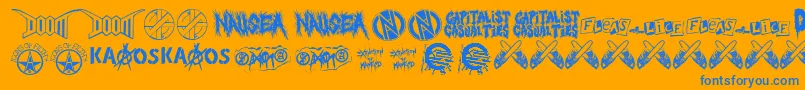 Punkrawk.Fontvir.Us Font – Blue Fonts on Orange Background