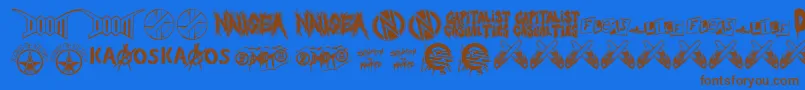 Punkrawk.Fontvir.Us Font – Brown Fonts on Blue Background