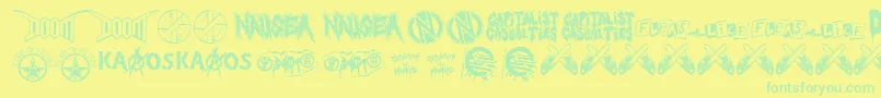 Punkrawk.Fontvir.Us Font – Green Fonts on Yellow Background