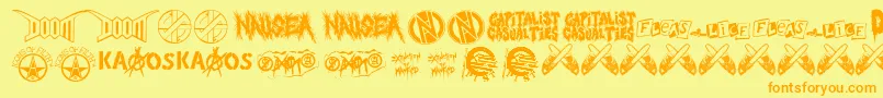 Punkrawk.Fontvir.Us Font – Orange Fonts on Yellow Background