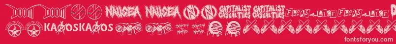 fuente Punkrawk.Fontvir.Us – Fuentes Rosadas Sobre Fondo Rojo