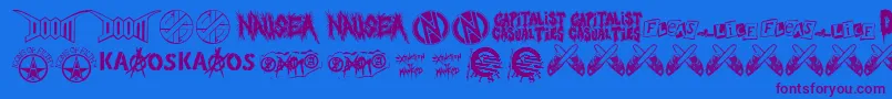 Punkrawk.Fontvir.Us Font – Purple Fonts on Blue Background
