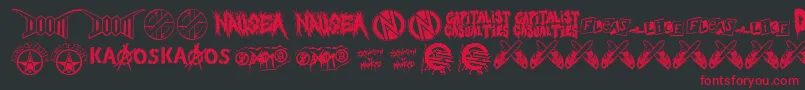 Punkrawk.Fontvir.Us-Schriftart – Rote Schriften auf schwarzem Hintergrund