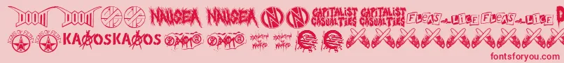 Punkrawk.Fontvir.Us Font – Red Fonts on Pink Background