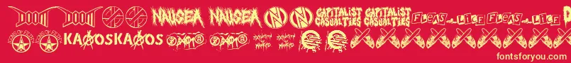 Punkrawk.Fontvir.Us Font – Yellow Fonts on Red Background