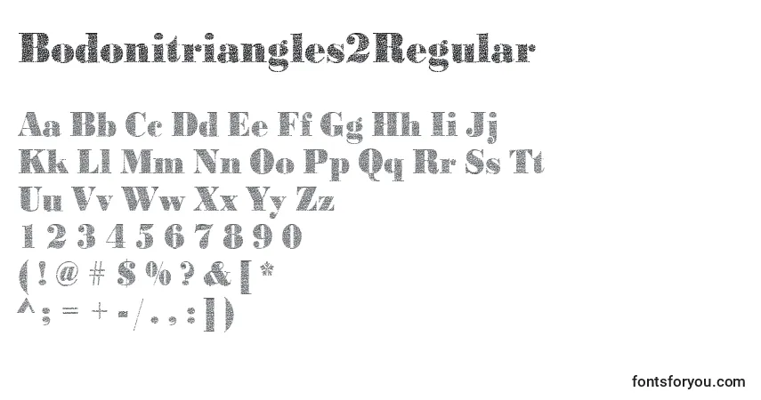 Шрифт Bodonitriangles2Regular – алфавит, цифры, специальные символы