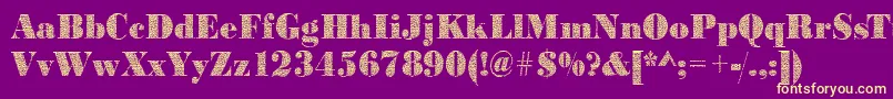 Weitere Informationen zur Bodonitriangles2Regular-Schriftart Bodonitriangles2Regular-Schriftart – Gelbe Schriften auf violettem Hintergrund