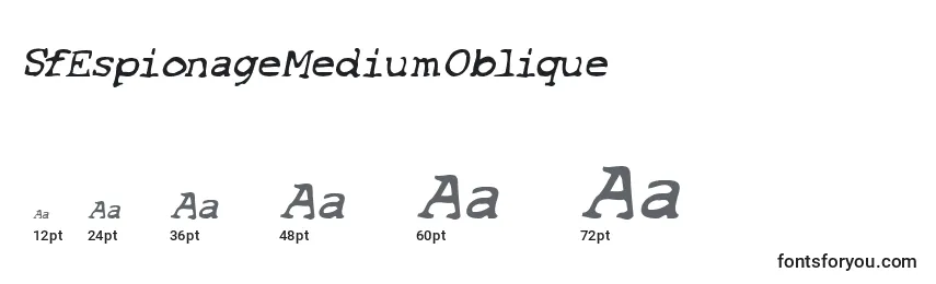 SfEspionageMediumOblique Font Sizes
