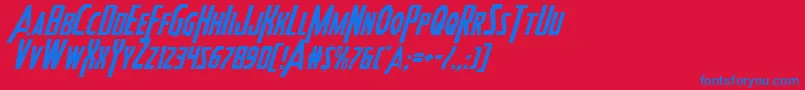 Weitere Informationen zur Heroesassembleital2-Schriftart Heroesassembleital2-Schriftart – Blaue Schriften auf rotem Hintergrund