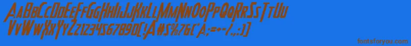 Шрифт Heroesassembleital2 – коричневые шрифты на синем фоне