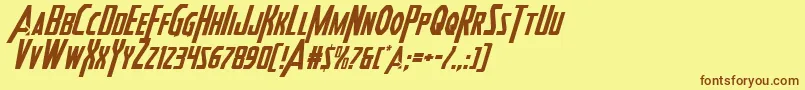 Heroesassembleital2 Font – Brown Fonts on Yellow Background